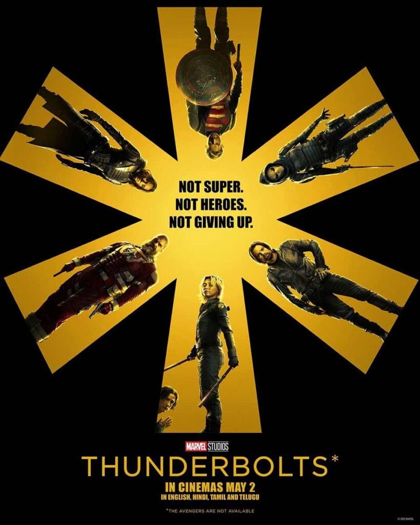 El significado del asterisco asterisco en el título de Thunderbolts se encuentra en el pie del poster