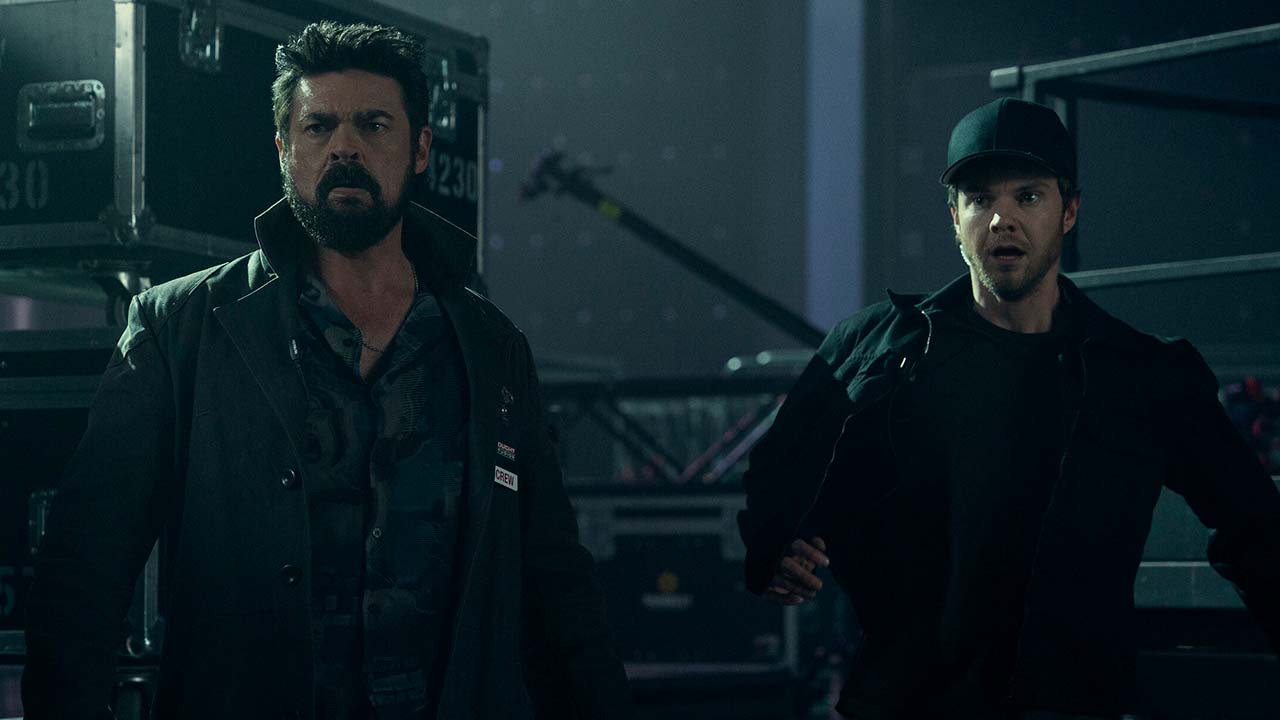 Karl Urban y Jack Quaid en el episodio 7 de la temporada 5 de The Boys