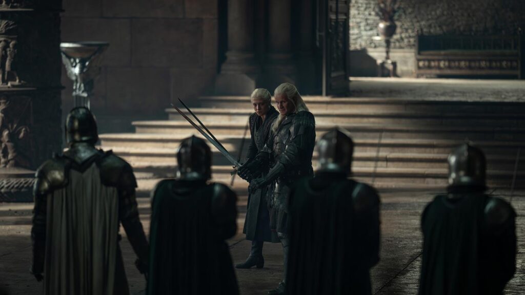 Emma D'Arcy como Rhaenyra y Matt Smith como Daemon en el episodio 3x02 de La Casa del Dragón