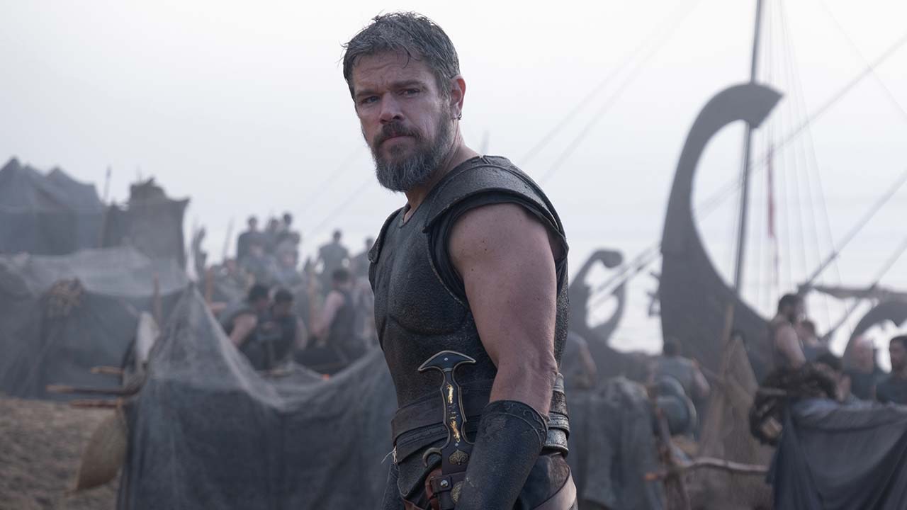 Matt Damon como Ulises en La Odisea, la película de Christopher Nolan