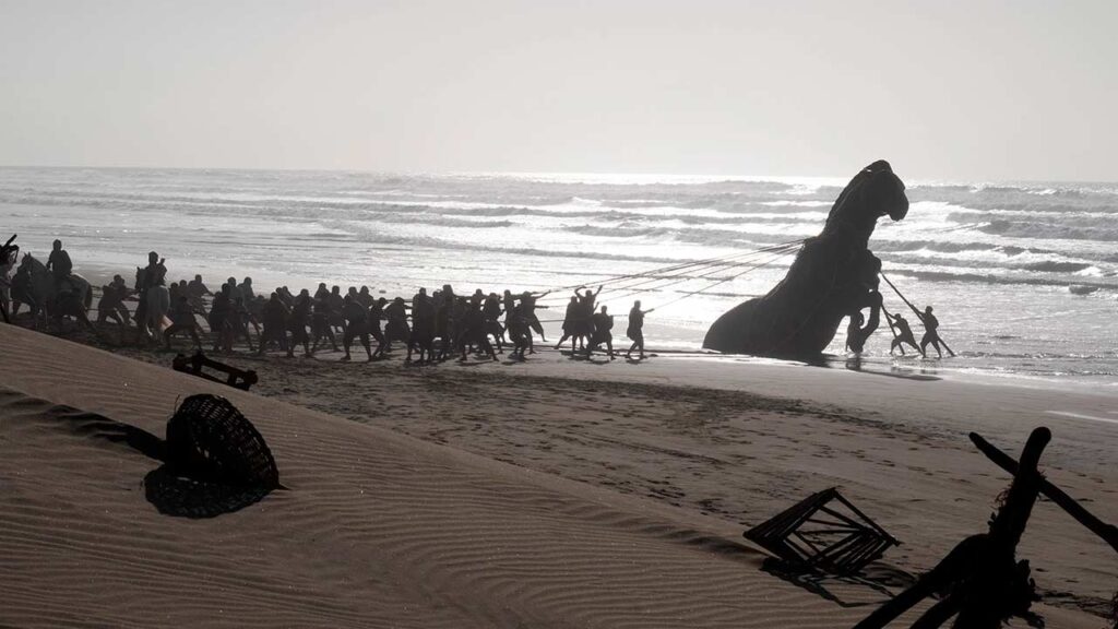Cómo se rodó la escena de el Caballo de Troya en La Odisea de Christopher Nolan