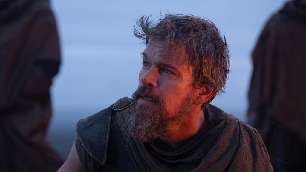 Matt Damon como Ulises en La Odisea de Christopher Nolan