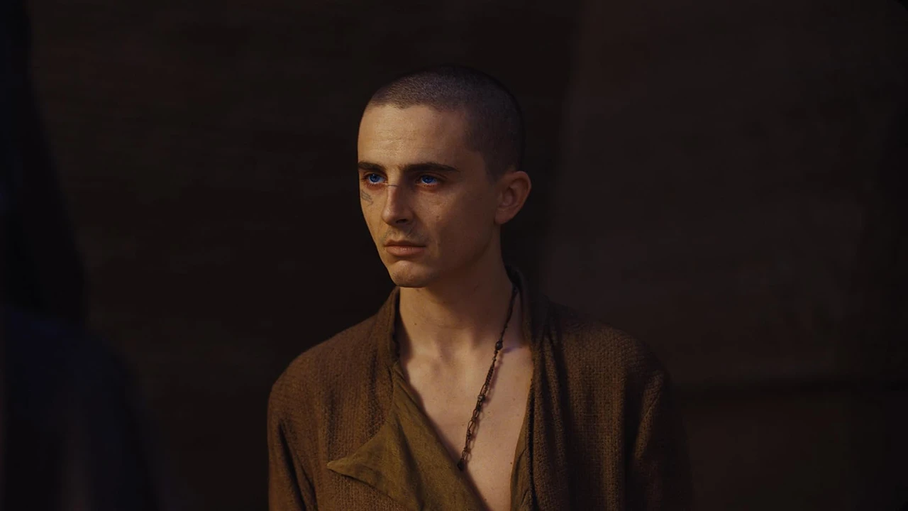Timothée Chalamet como Paul Atreides en Dune: Parte Tres.