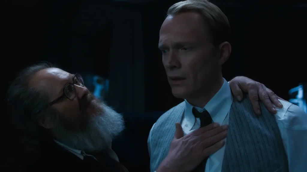 James Spader como Ultrón y Paul Bettany como Visión en el episodio 1 temporada 1 de VisionQuest