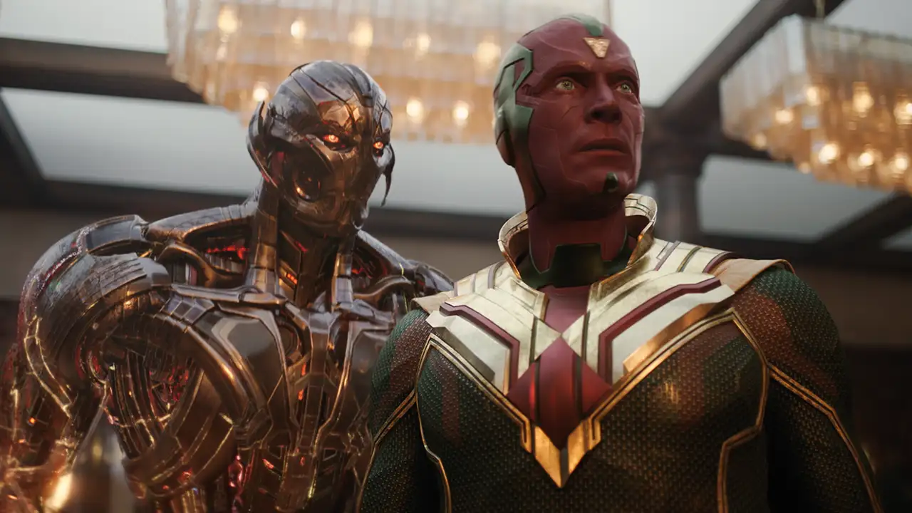 James Spader como Ultron y Paul Bettany como Vision en VisionQuest